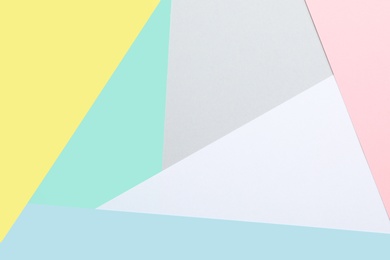 Colorful paper sheets as background, top view