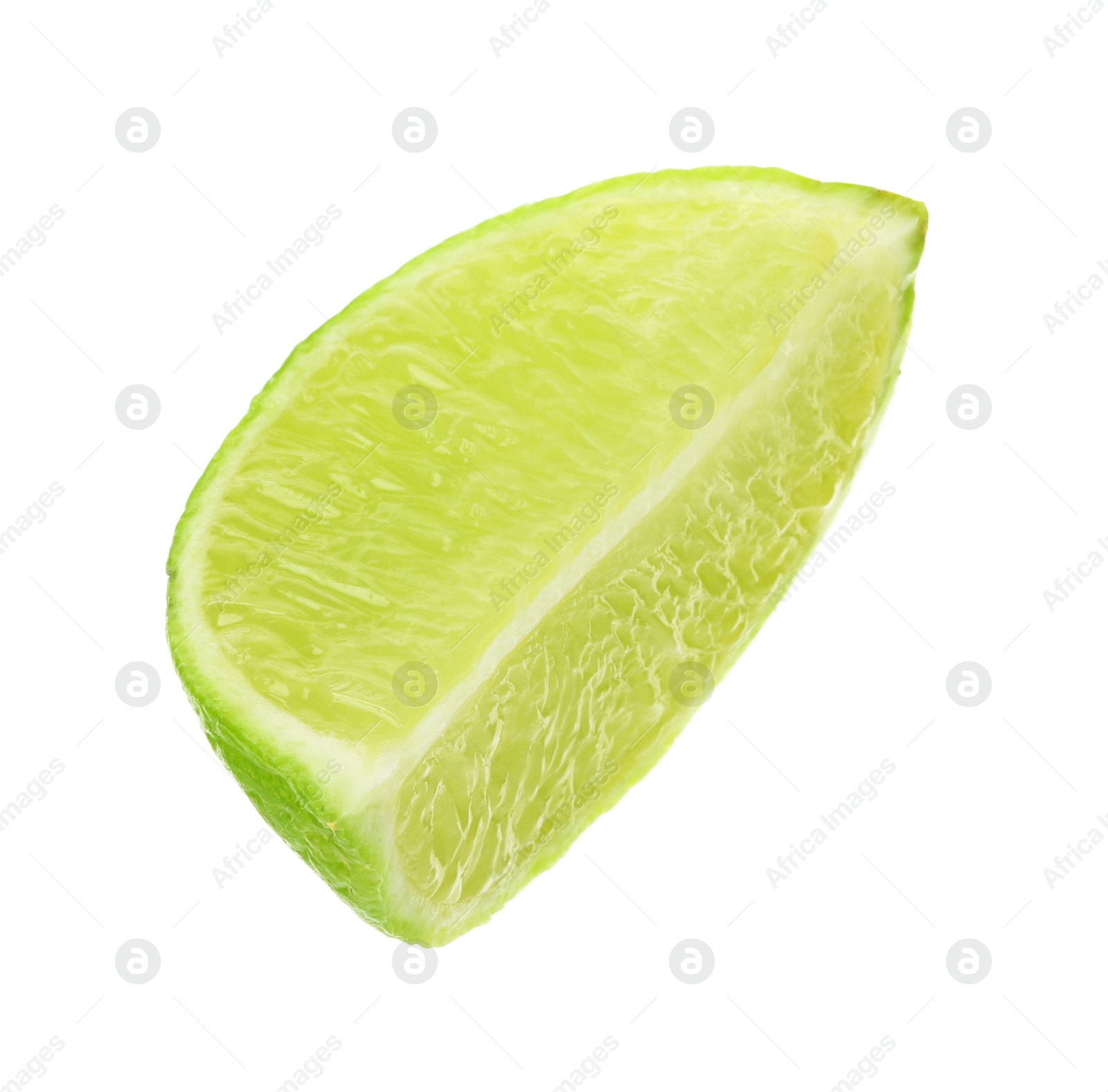 Photo of Slice of fresh lime on white background