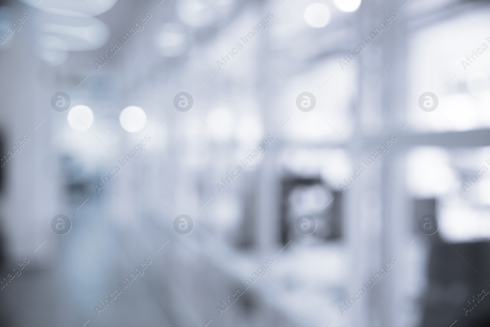 Image of Office interior. Blurred view of comfortable workspace