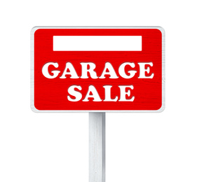 Image of Sign with phrase GARAGE SALE on white background