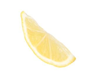 Citrus fruit. Slice of fresh ripe lemon isolated on white