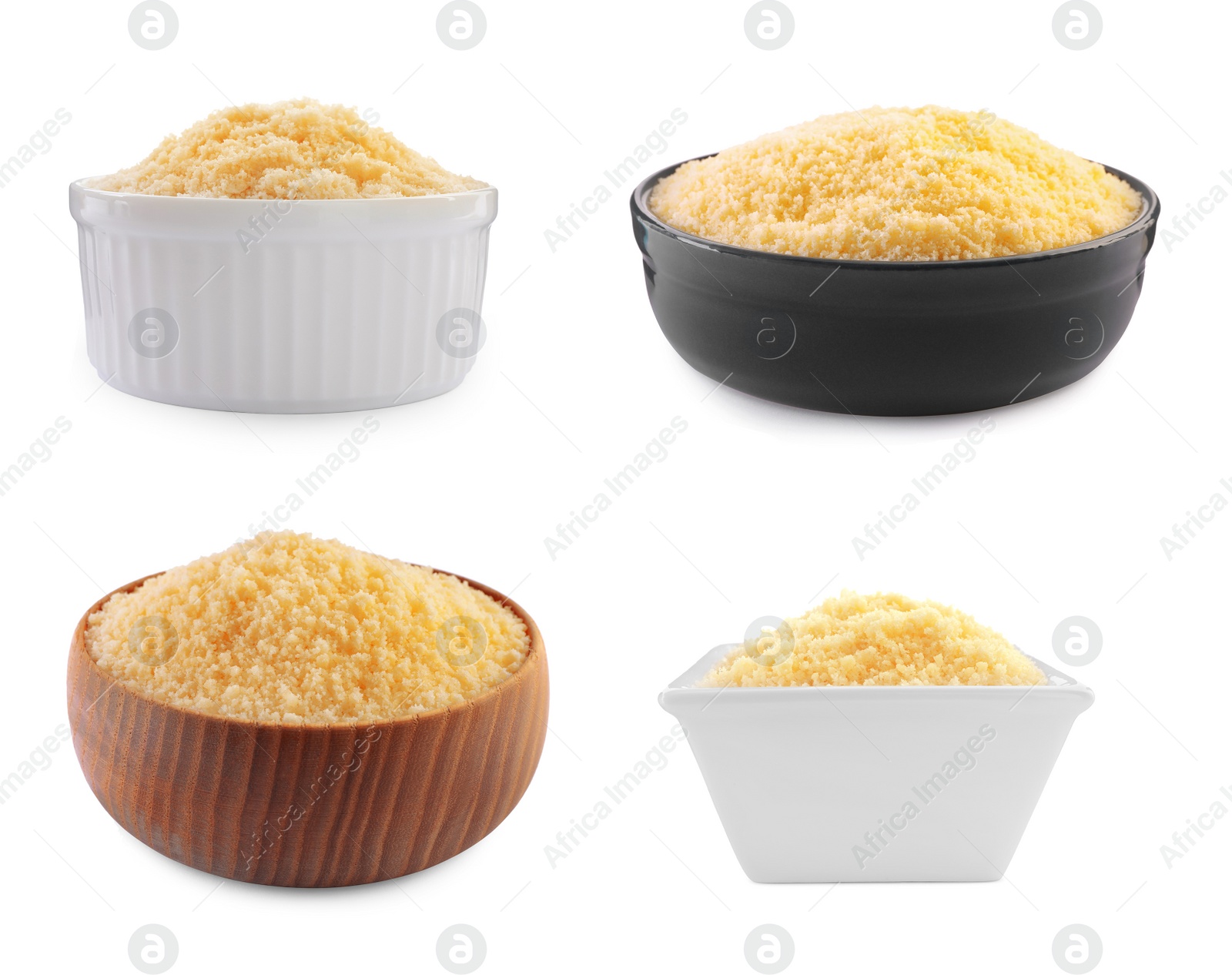 Image of Set with delicious parmesan cheese on white background