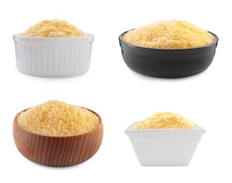 Image of Set with delicious parmesan cheese on white background