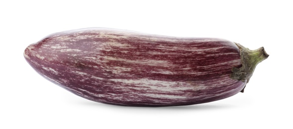 Fresh ripe purple eggplant isolated on white