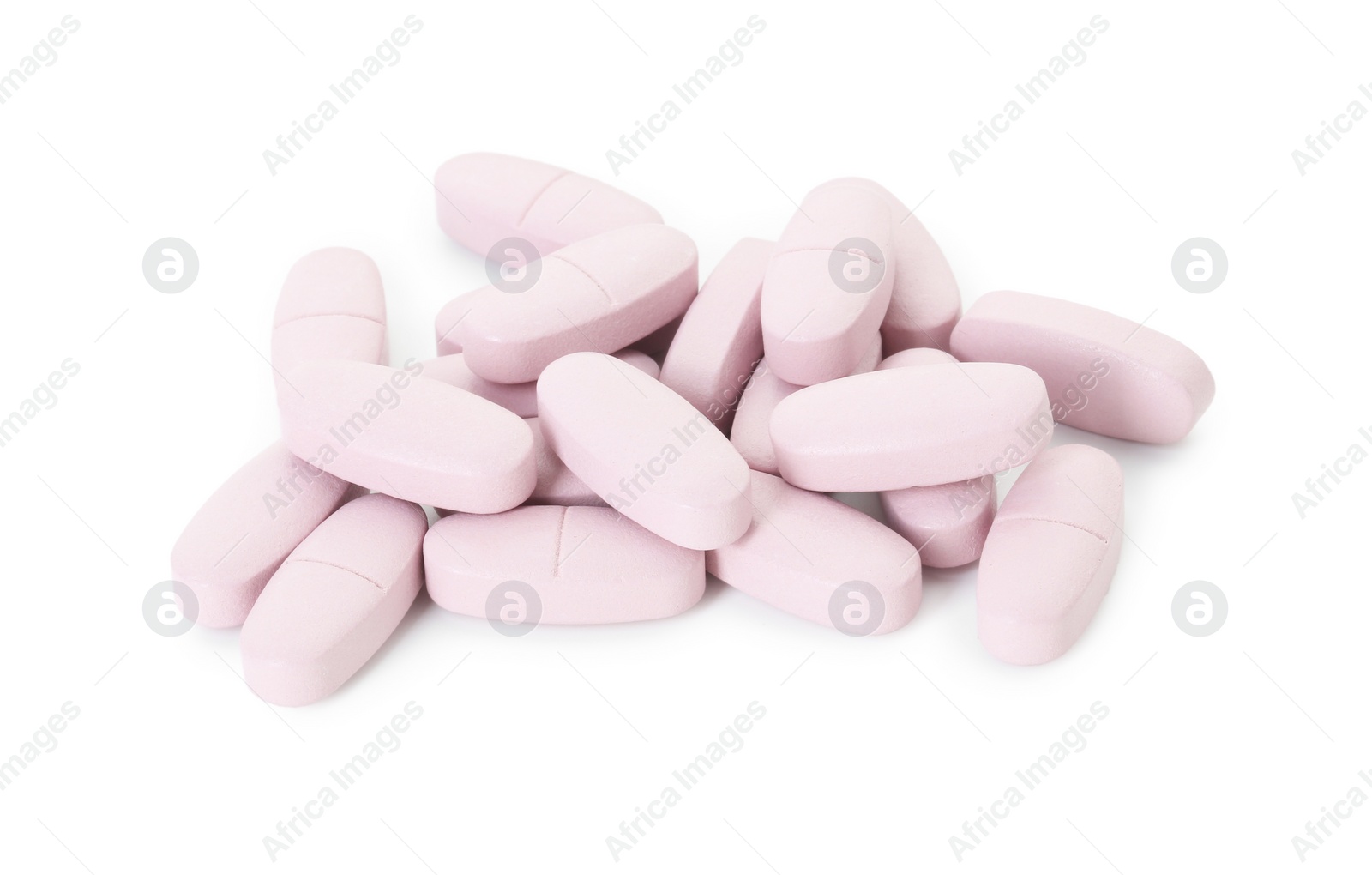 Photo of Vitamin pills isolated on white. Health supplement