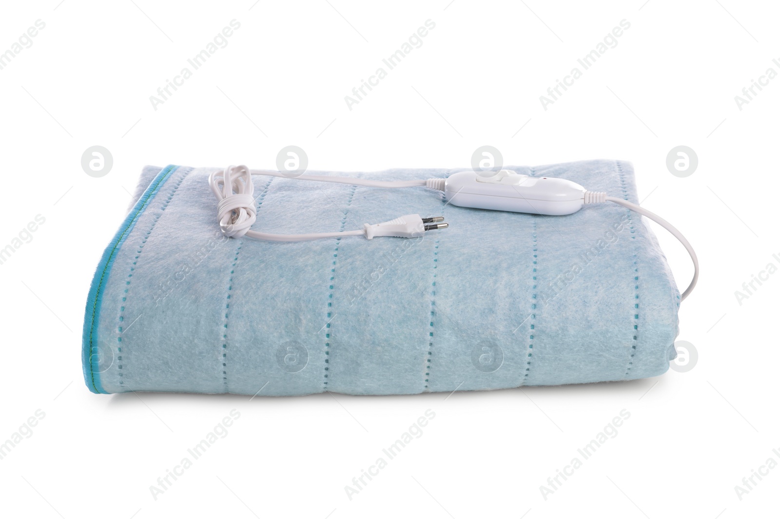 Photo of Folded electric heating pad isolated on white