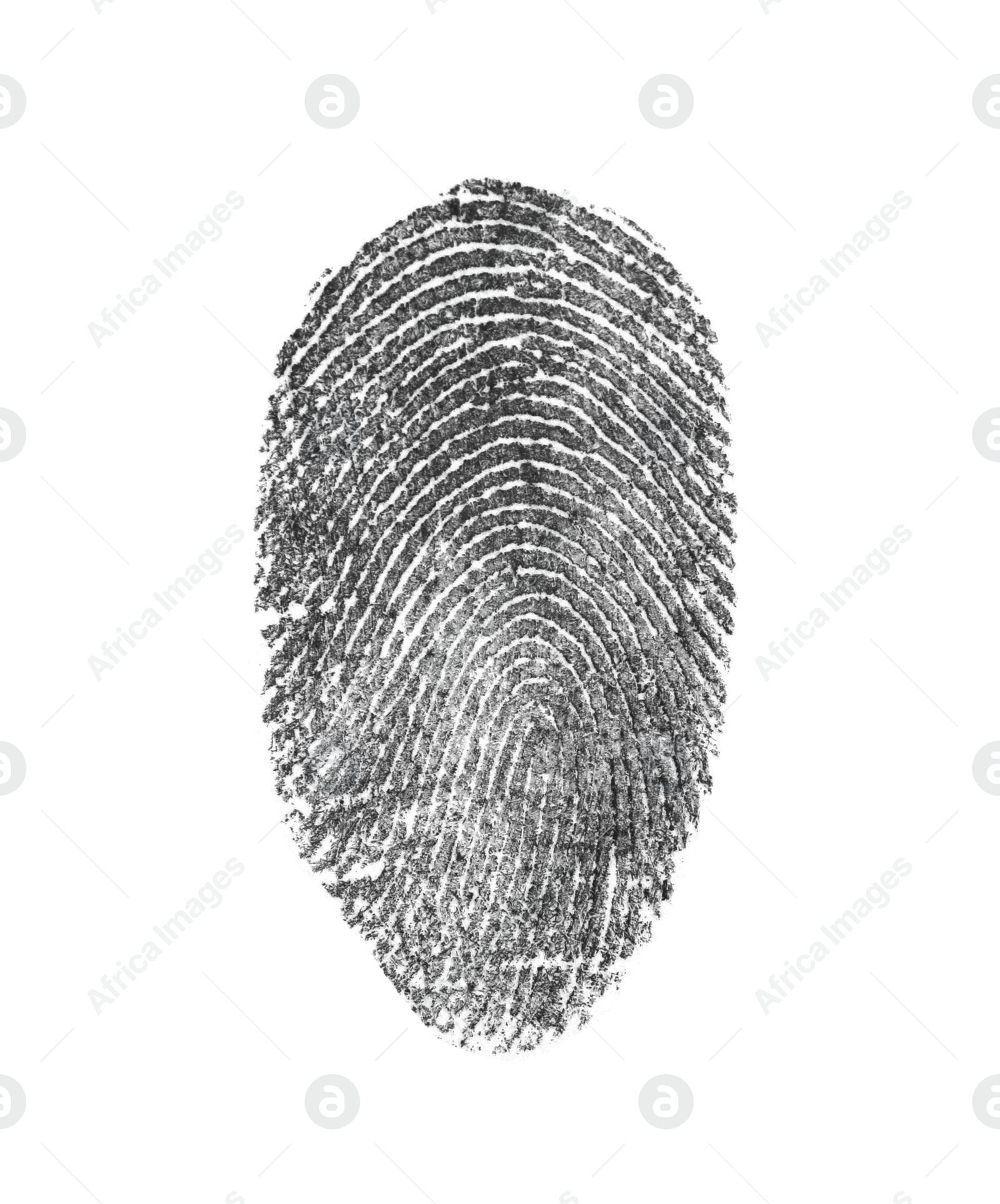 Photo of Black fingerprint made with ink on white background