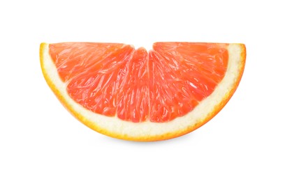 Photo of Citrus fruit. Slice of fresh ripe red orange isolated on white