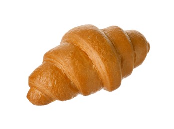 One delicious fresh croissant isolated on white