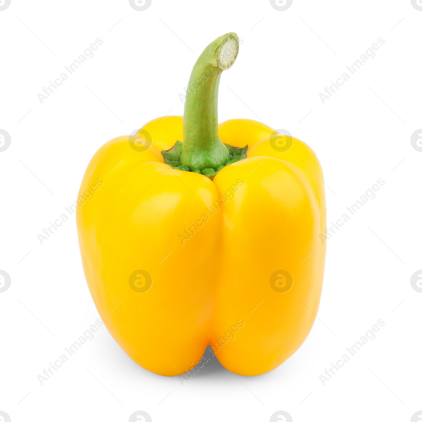 Photo of Ripe yellow bell pepper isolated on white