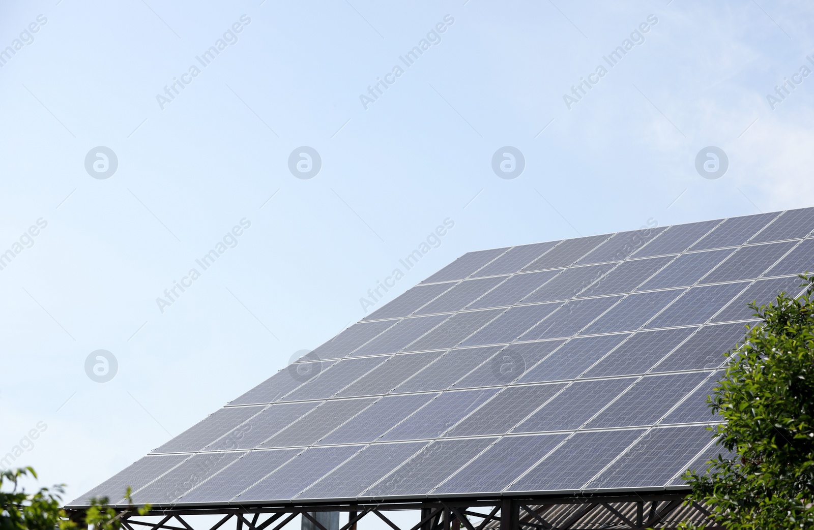 Photo of Modern solar panels outdoors on sunny day