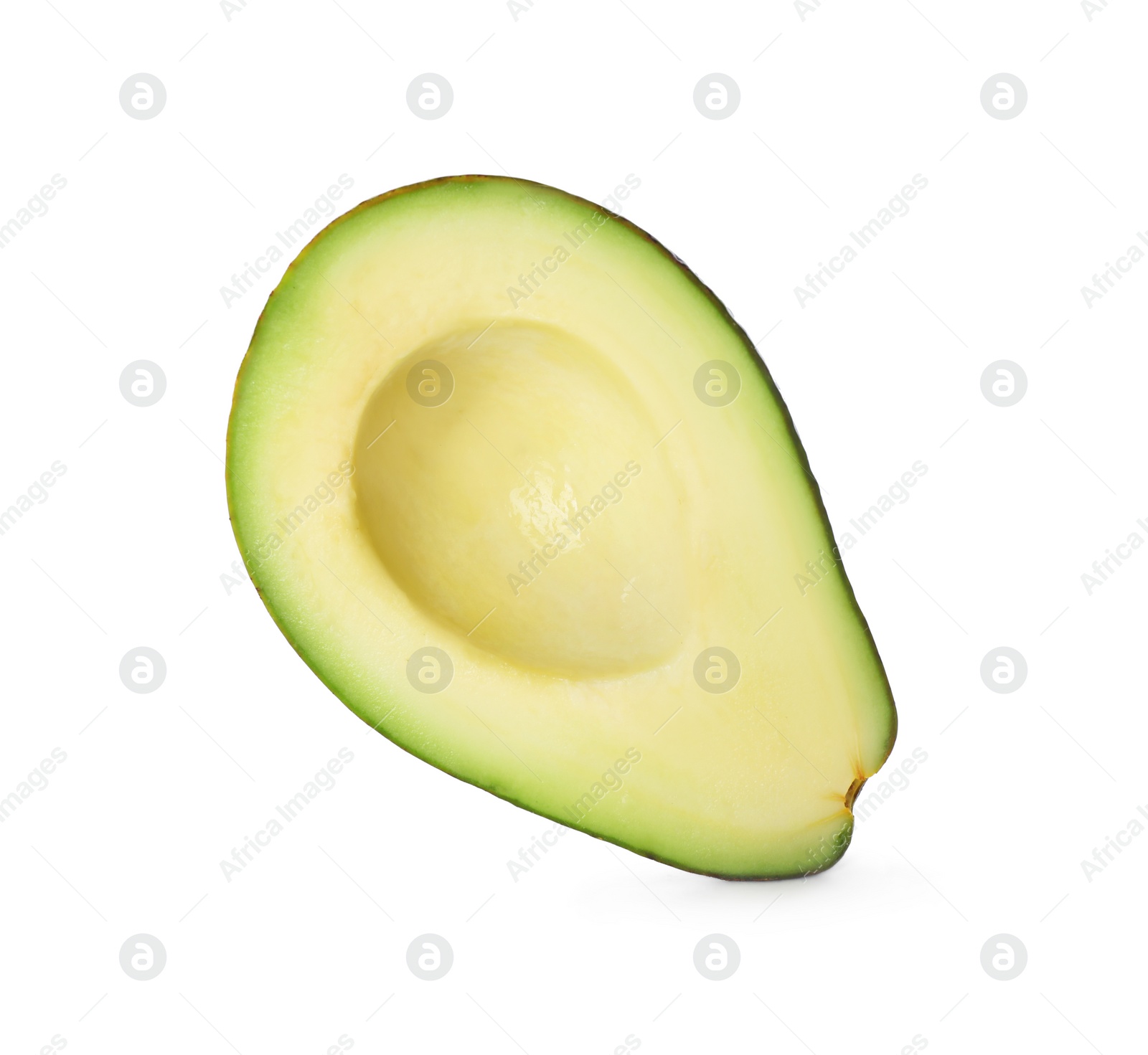 Photo of Half of ripe avocado isolated on white