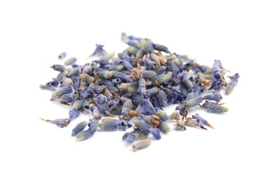 Image of Heap of beautiful lavender flowers on white background