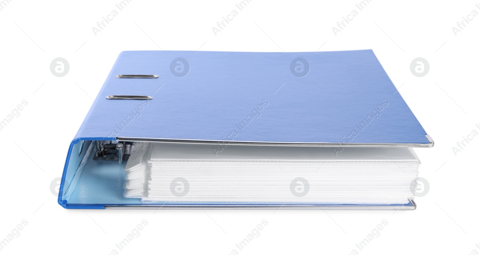 Photo of One blue office folder isolated on white