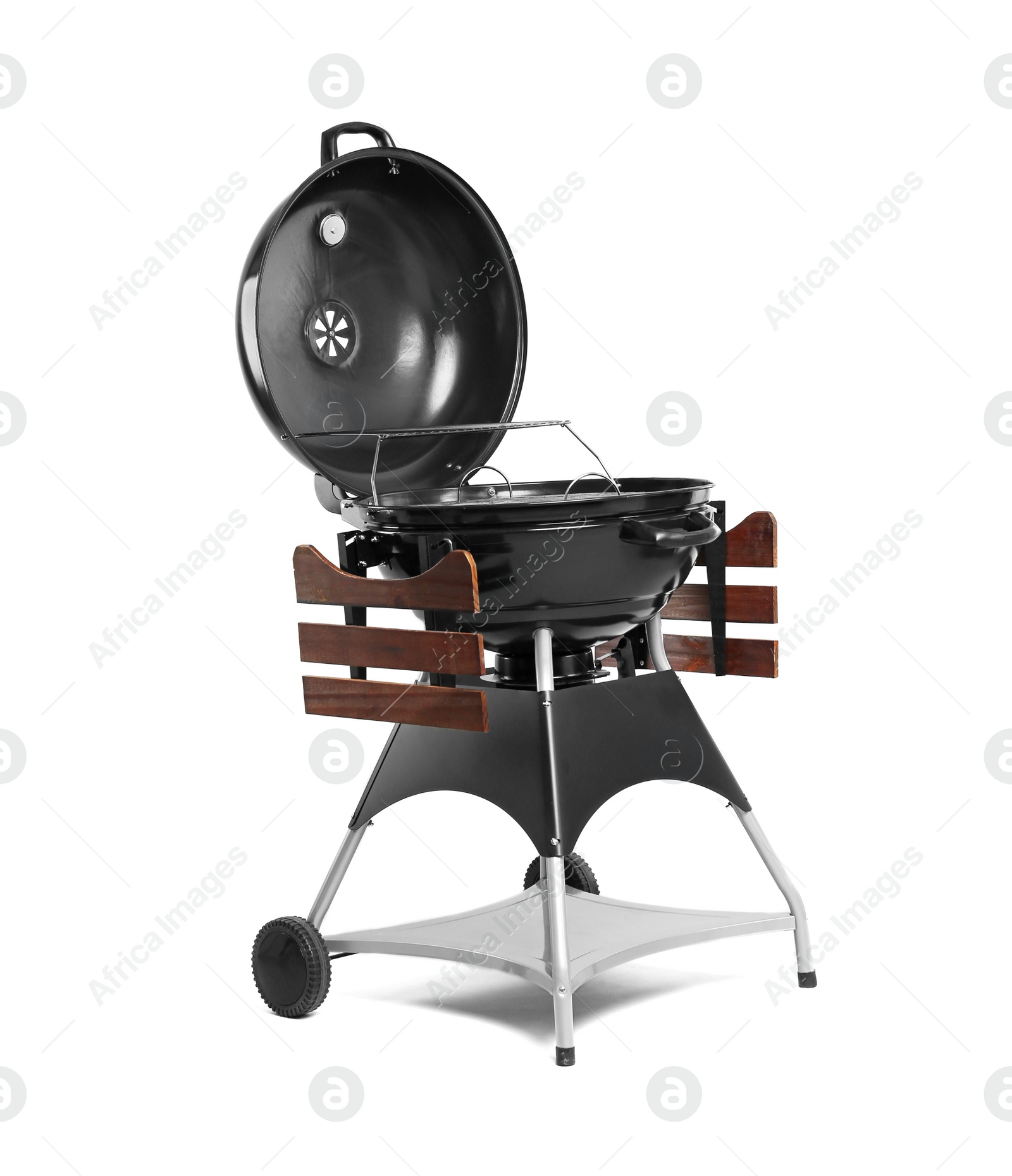 Photo of New modern barbecue grill on white background