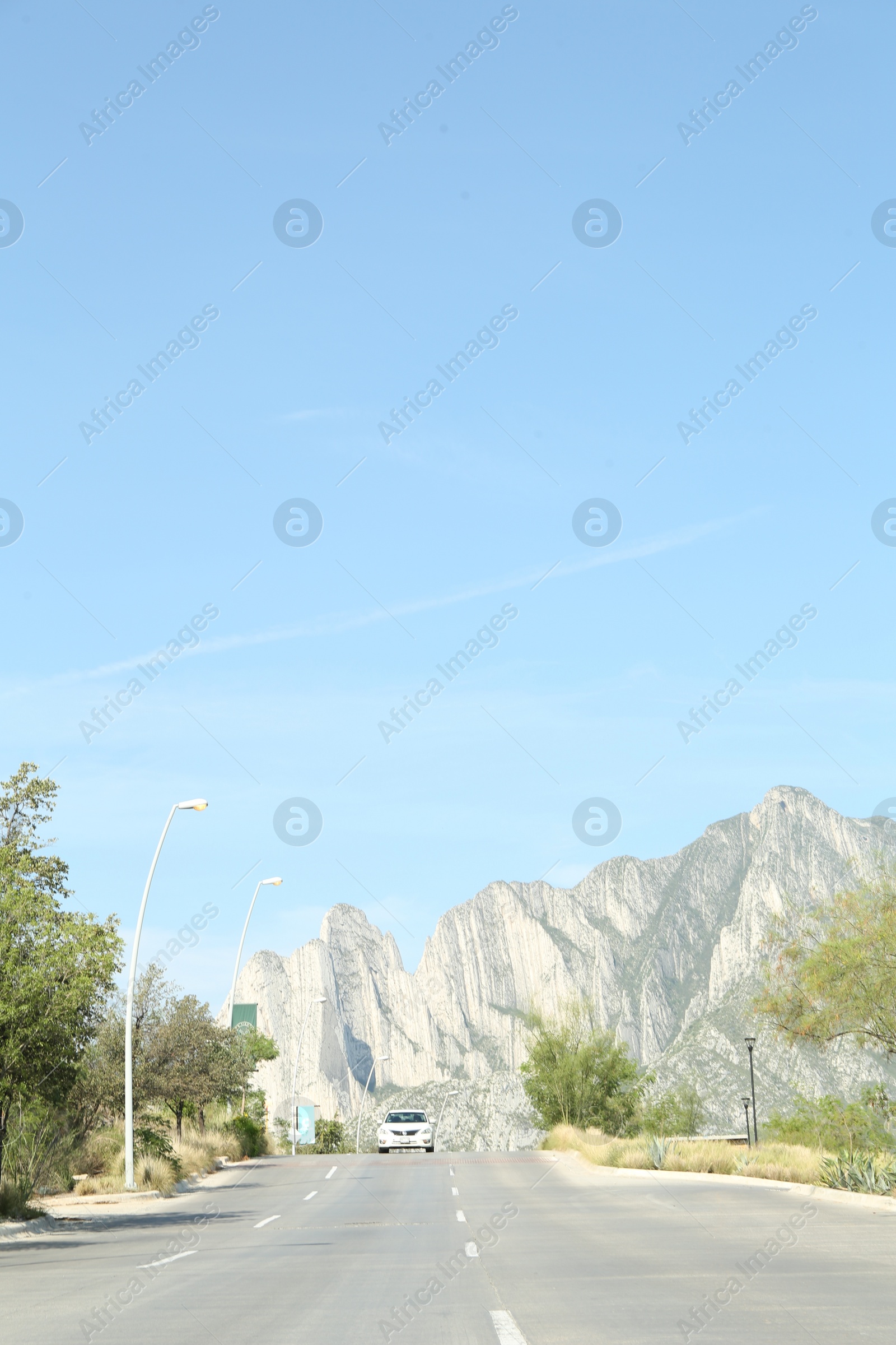 Photo of Beautiful view of asphalt road near trees in mountains