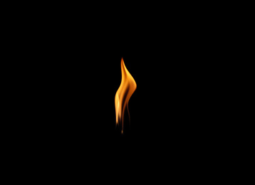 Photo of Beautiful bright fire flame on black background