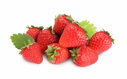 Photo of Fresh ripe red strawberries isolated on white