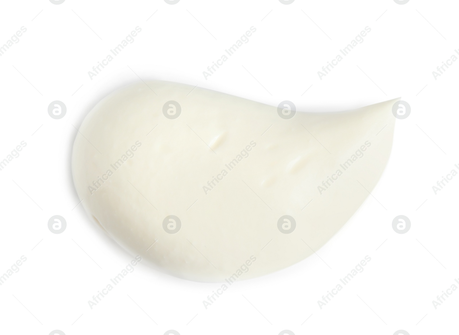 Photo of Delicious sour cream on white background, top view. Dairy product