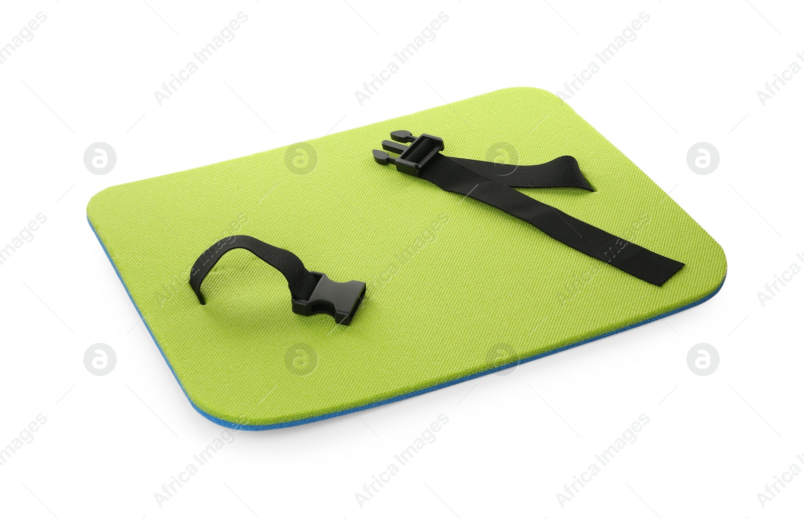 Photo of Green foam seat mat for tourist isolated on white