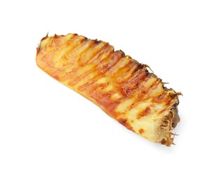 Photo of Piece of tasty grilled pineapple isolated on white