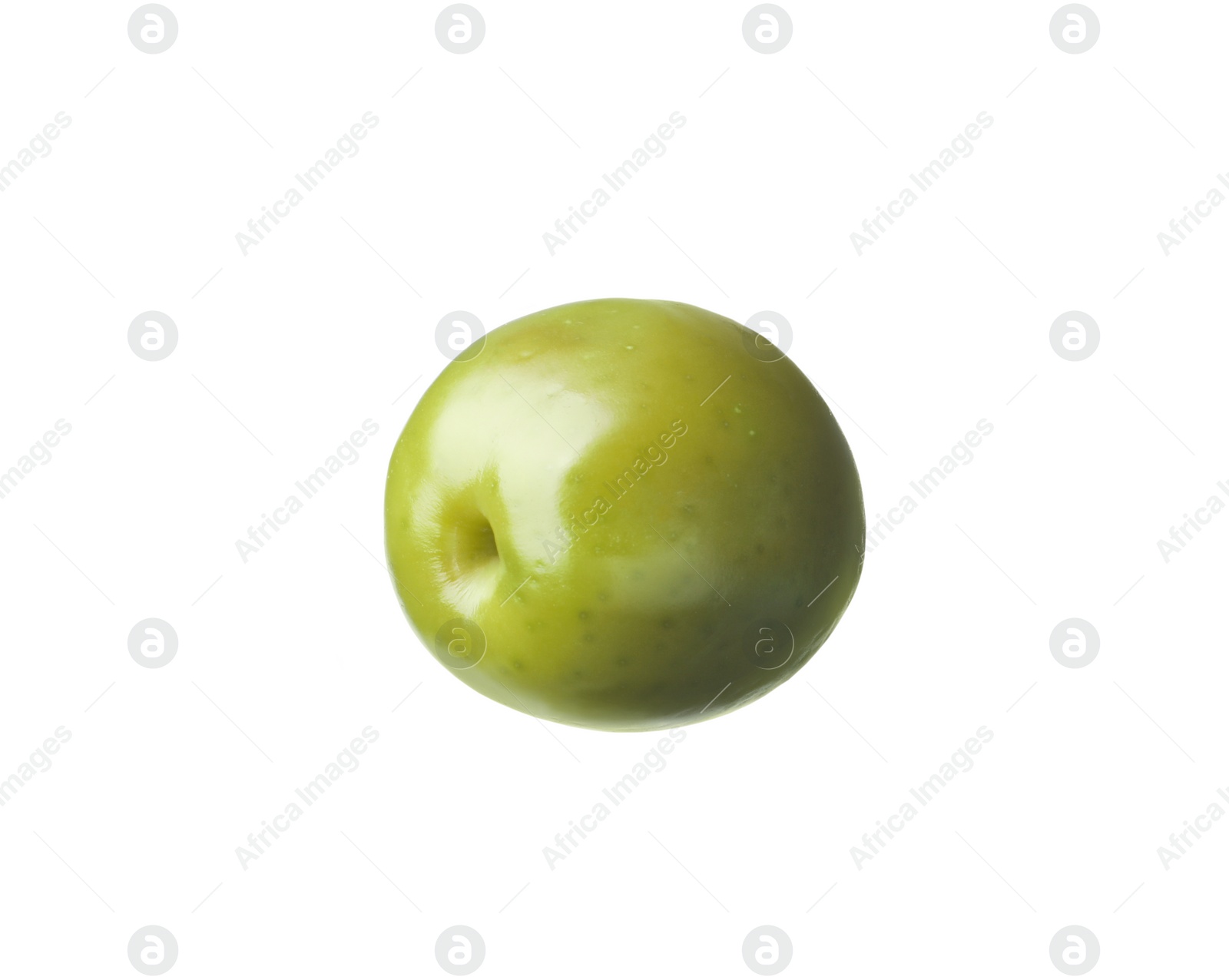 Photo of Delicious fresh green olive isolated on white