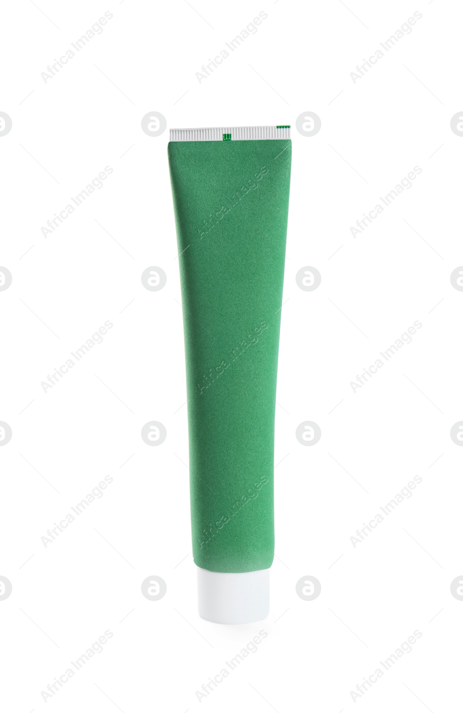 Photo of Tube of aloe toothpaste isolated on white