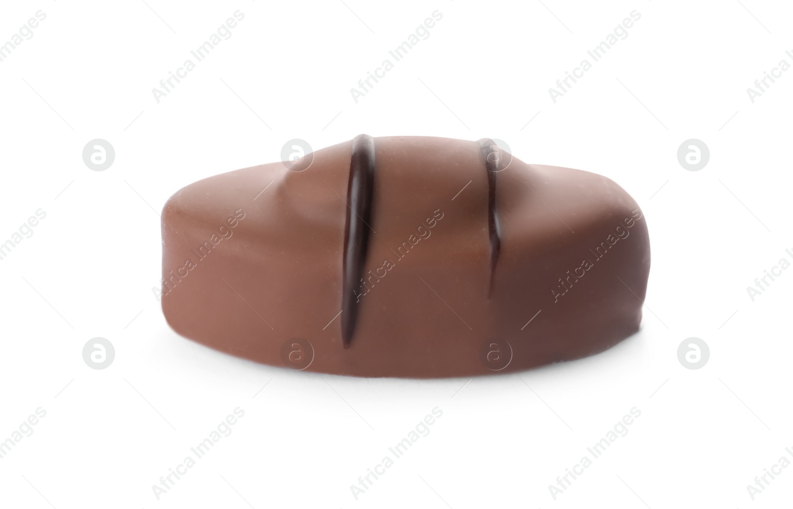 Photo of Delicious milk chocolate candy isolated on white