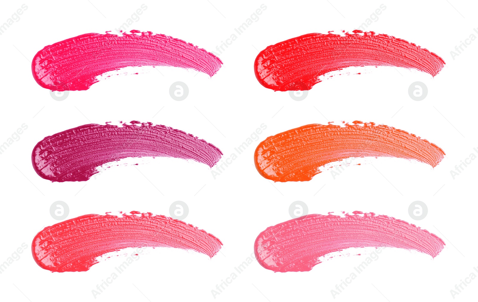 Image of Lip gloss in different colors. Set of smears