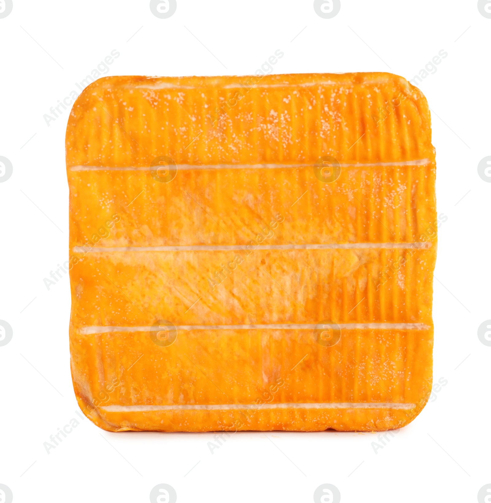 Photo of Block of tasty munster cheese isolated on white