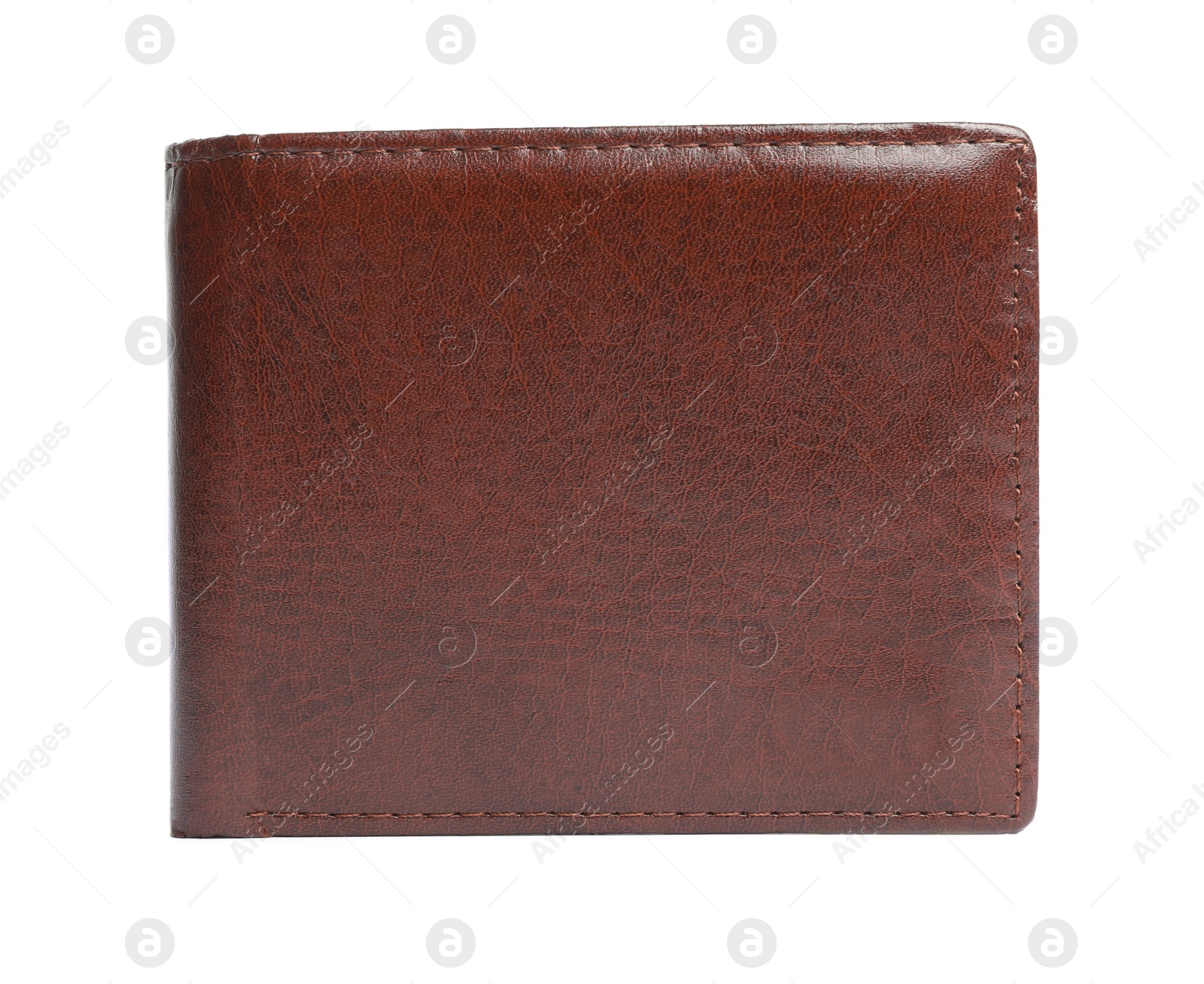 Photo of Stylish brown leather wallet isolated on white