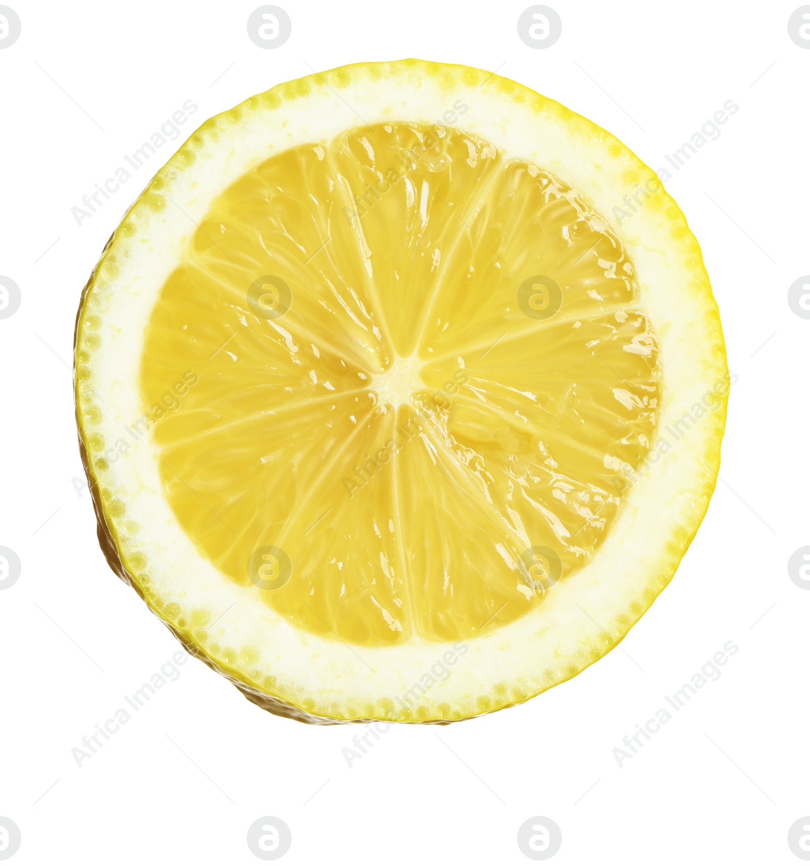 Photo of Lemon slice isolated on white. Citrus fruit