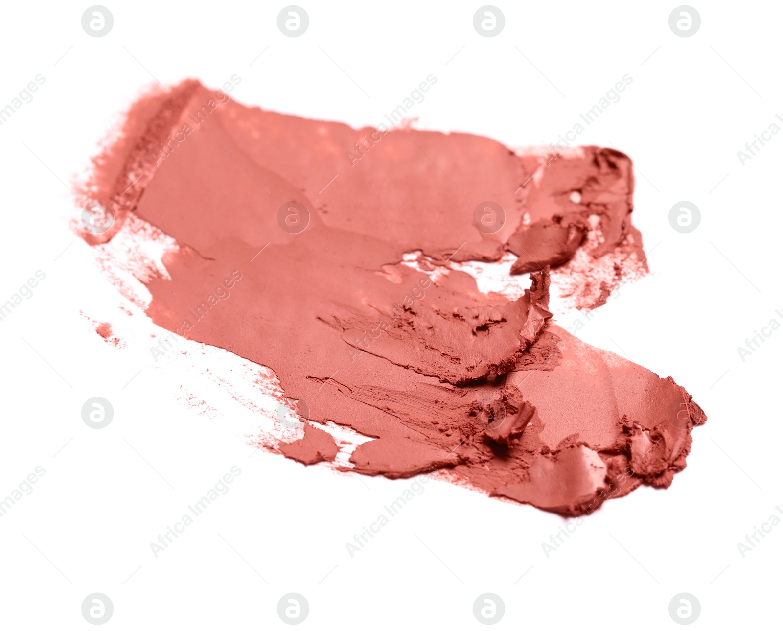 Photo of Smears of beautiful lipstick on white background