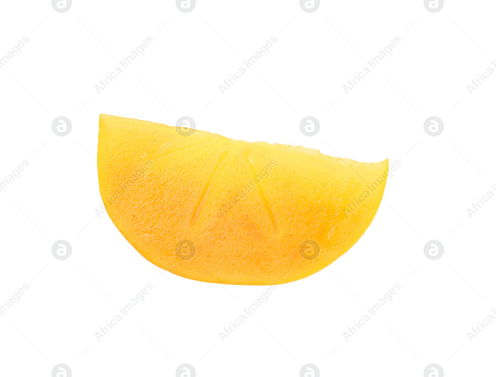 Photo of Slice of delicious ripe juicy persimmon isolated on white