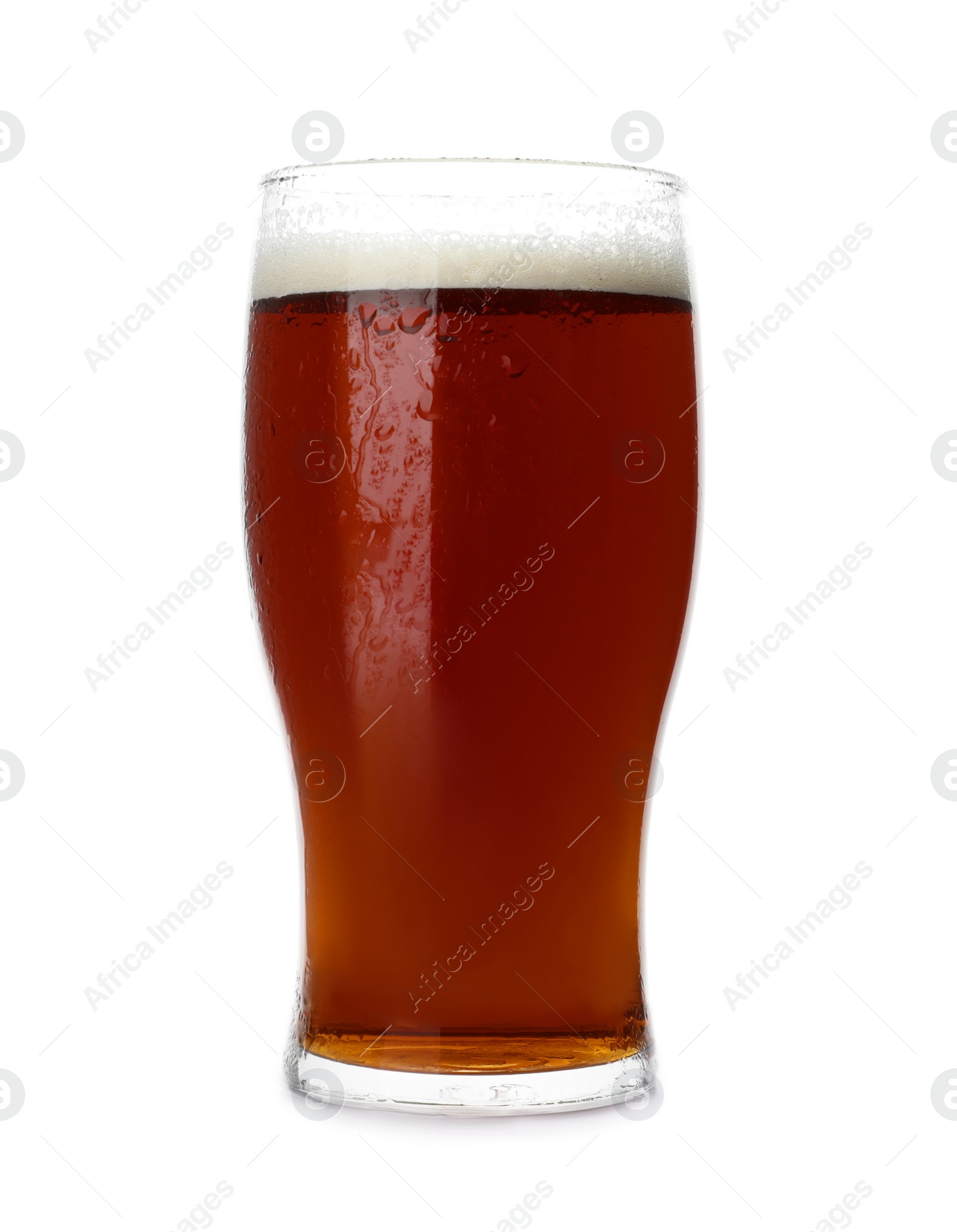 Photo of Glass of delicious kvass isolated on white