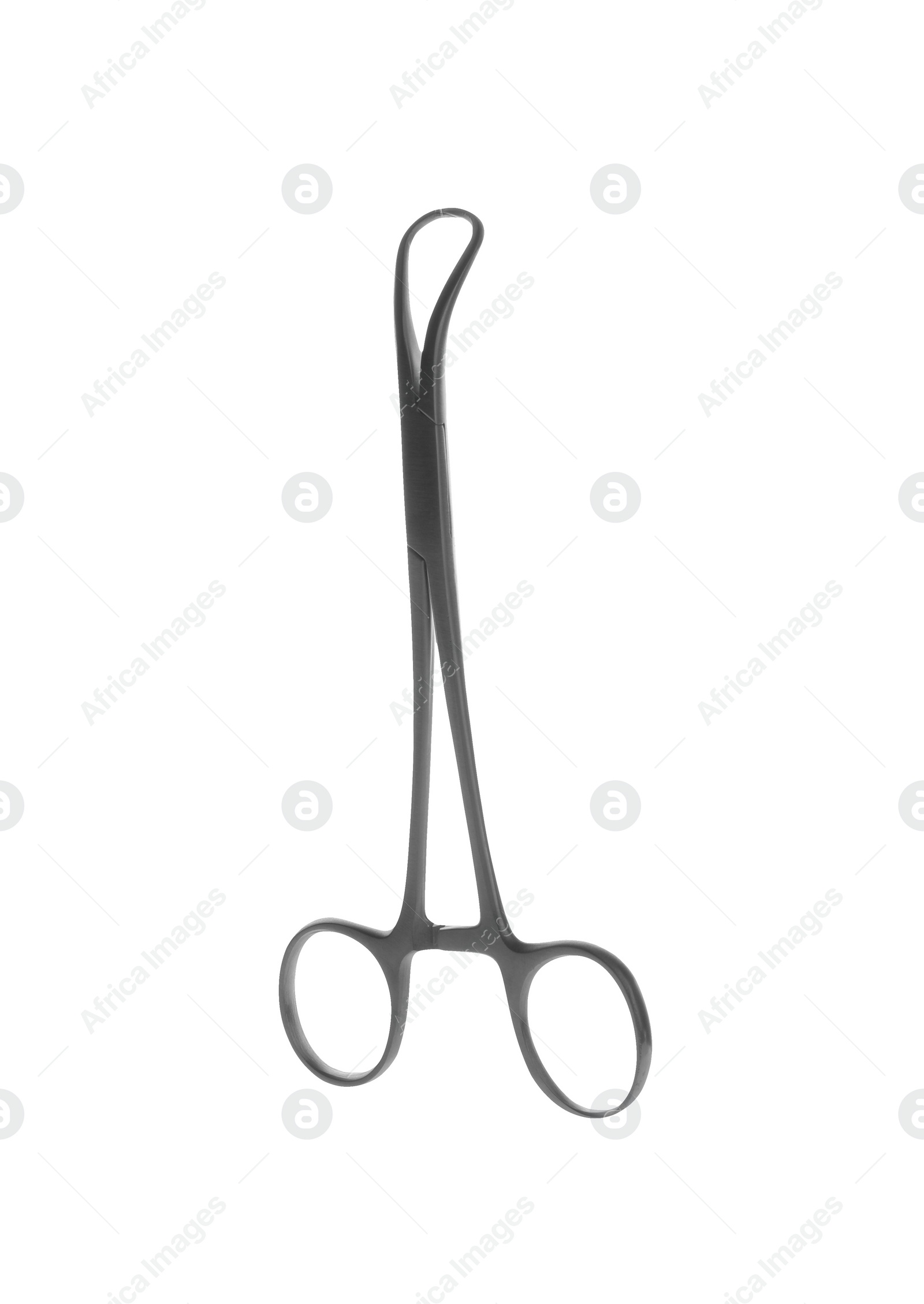 Photo of Surgical forceps on white background. Medical instrument