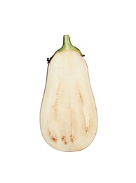 Half of ripe eggplant isolated on white