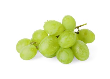 Fresh grapes with water drops isolated on white