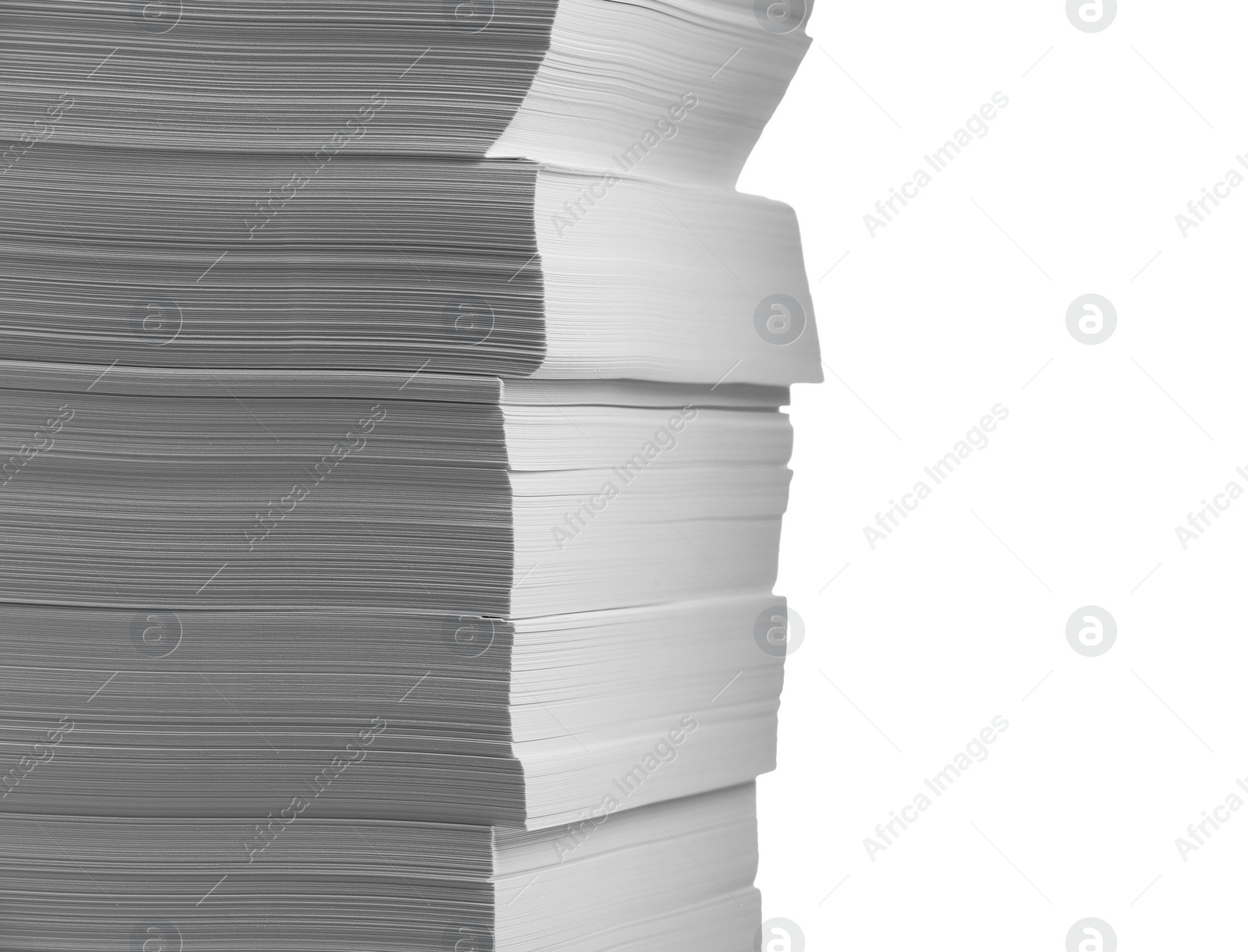 Photo of Stack of paper sheets on white background