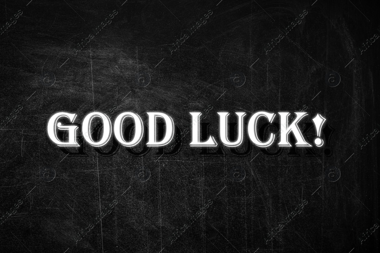 Image of Wish of GOOD LUCK on black background