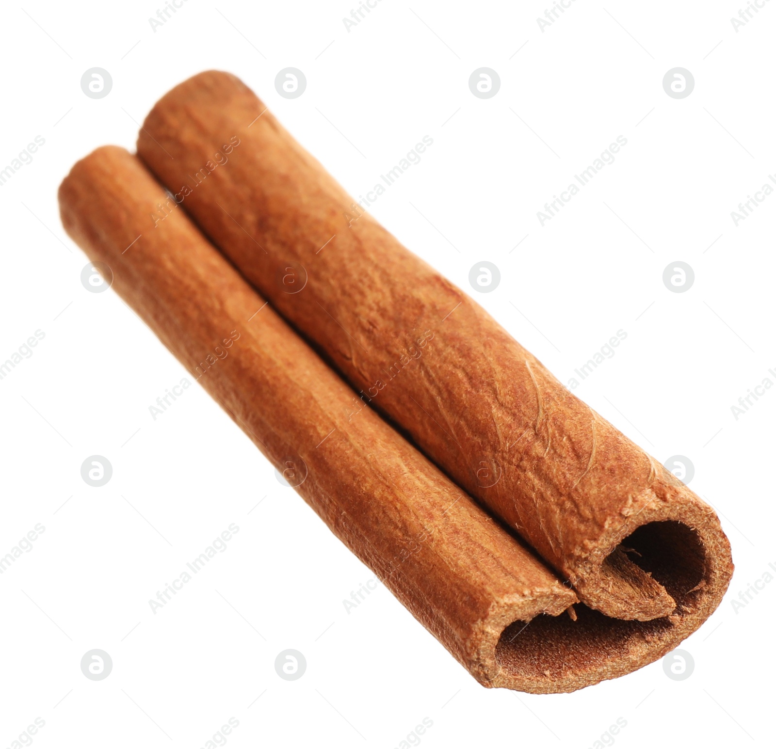 Photo of Dry cinnamon stick isolated on white. Mulled wine ingredient