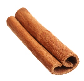 Photo of Dry cinnamon stick isolated on white. Mulled wine ingredient