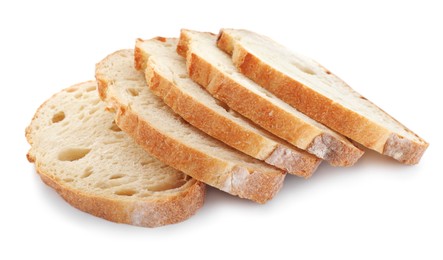 Photo of Slices of sodawater bread on white background