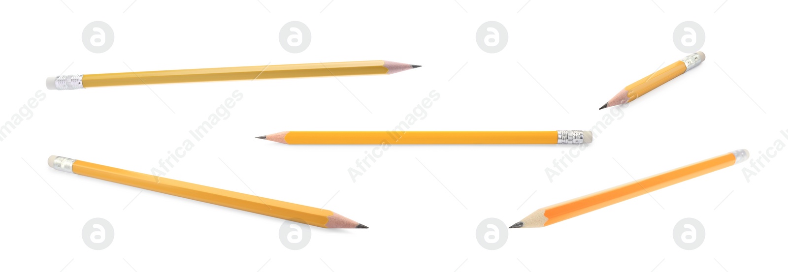 Sharp graphite pencils isolated on white, set Image of Sharp graphite pencils isolated on white, set