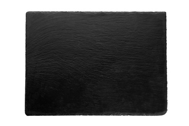 Photo of Black textured slate board on white background