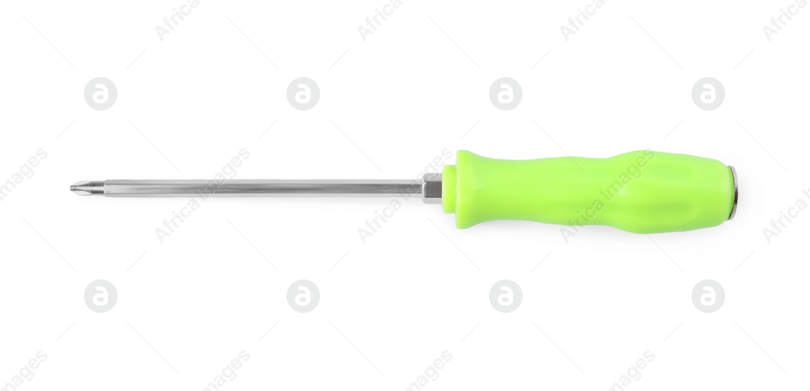 Photo of One screwdriver isolated on white, top view