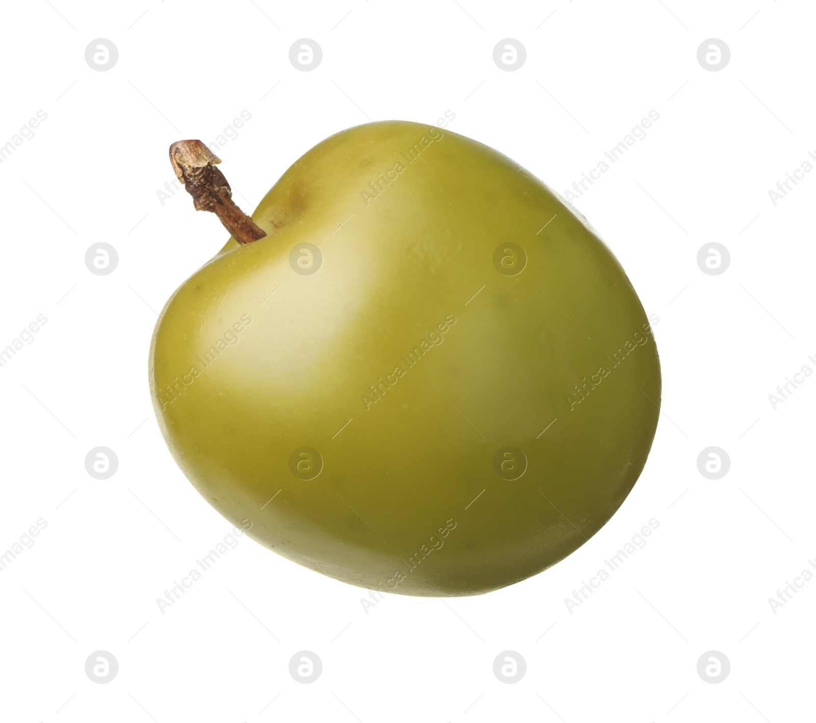 Photo of Delicious fresh green olive isolated on white