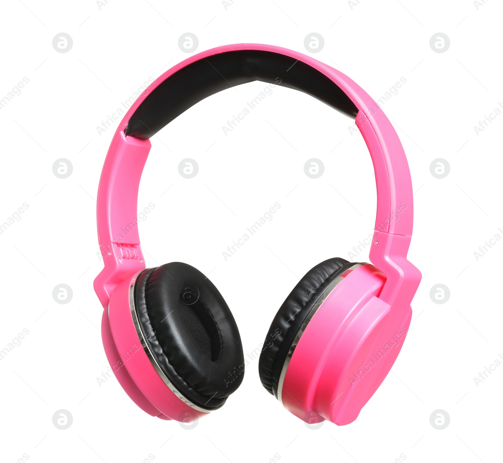 Photo of Stylish headphones with pads on white background