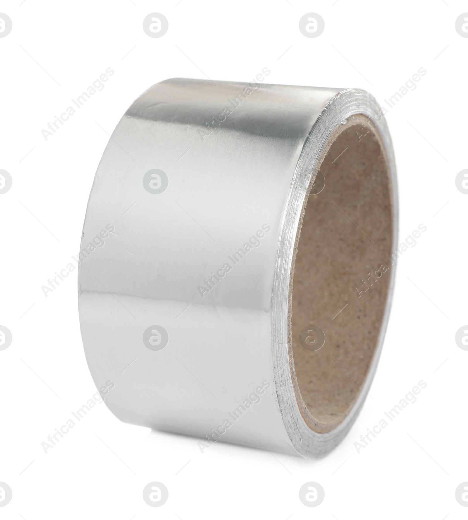 Photo of Roll of aluminum adhesive tape on white background