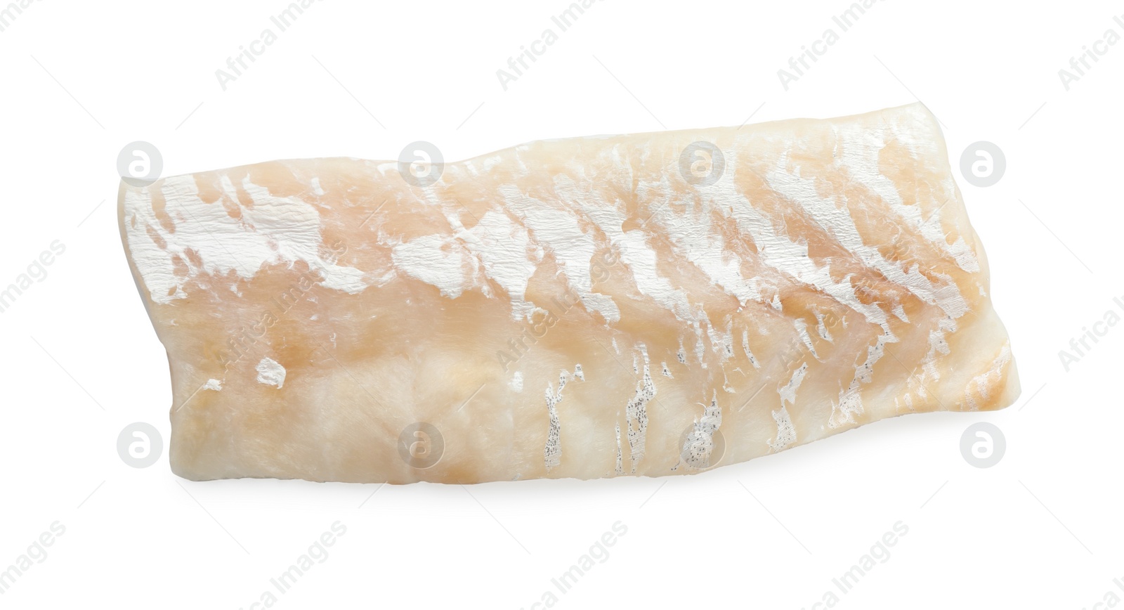 Photo of Fresh raw cod fillet isolated on white